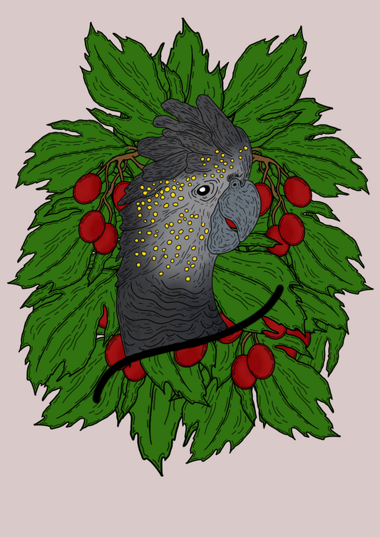 Black Glossy Cockatoo - Throw Blanket