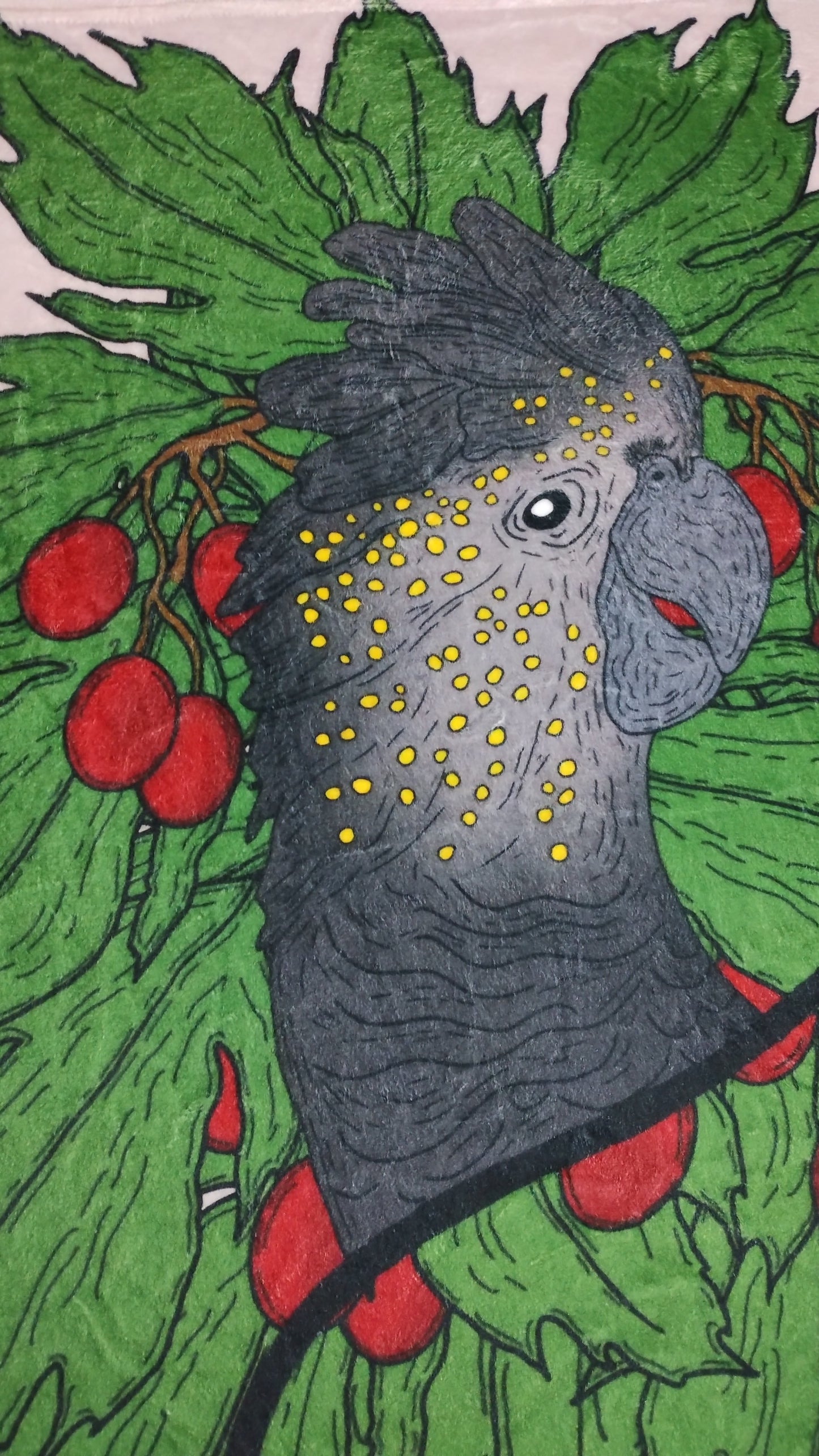 Black Glossy Cockatoo - Throw Blanket