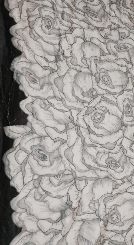 Grey Rose - Throw Blanket